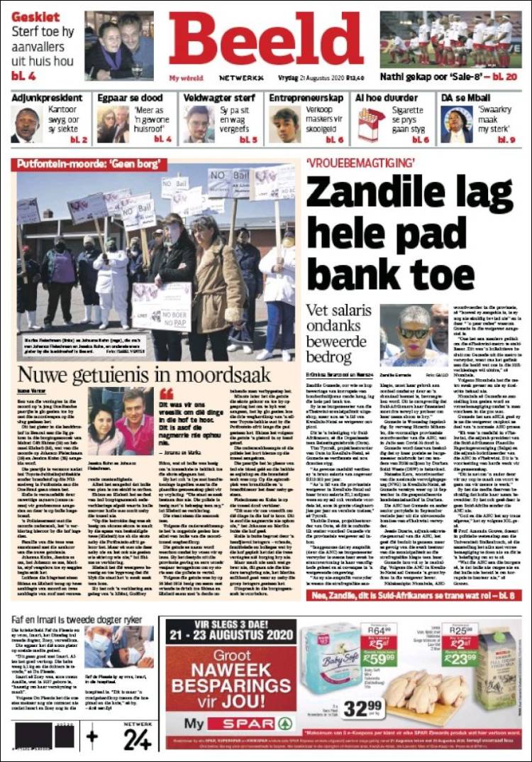 Portada de Beeld (Sud&aacute;frica)