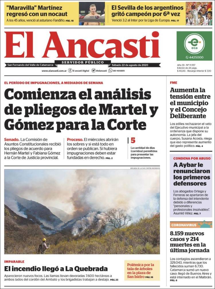 Portada de El Ancasti (Argentina)