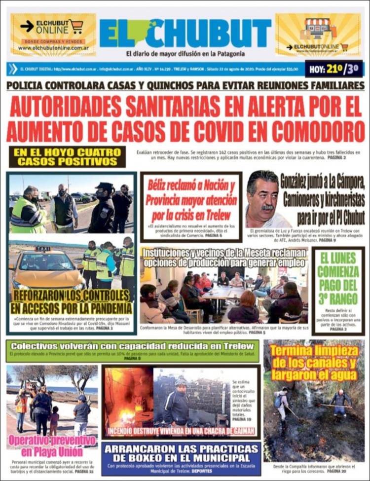 Portada de El Chubut (Argentina)