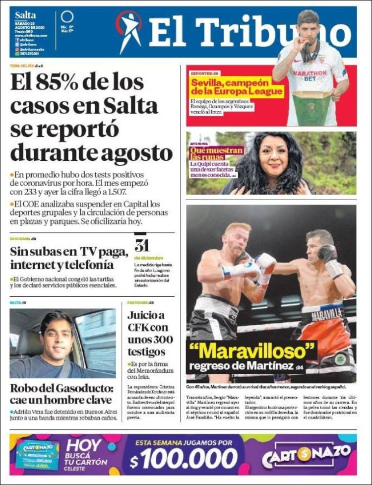 Portada de El Tribuno - Salta (Argentina)