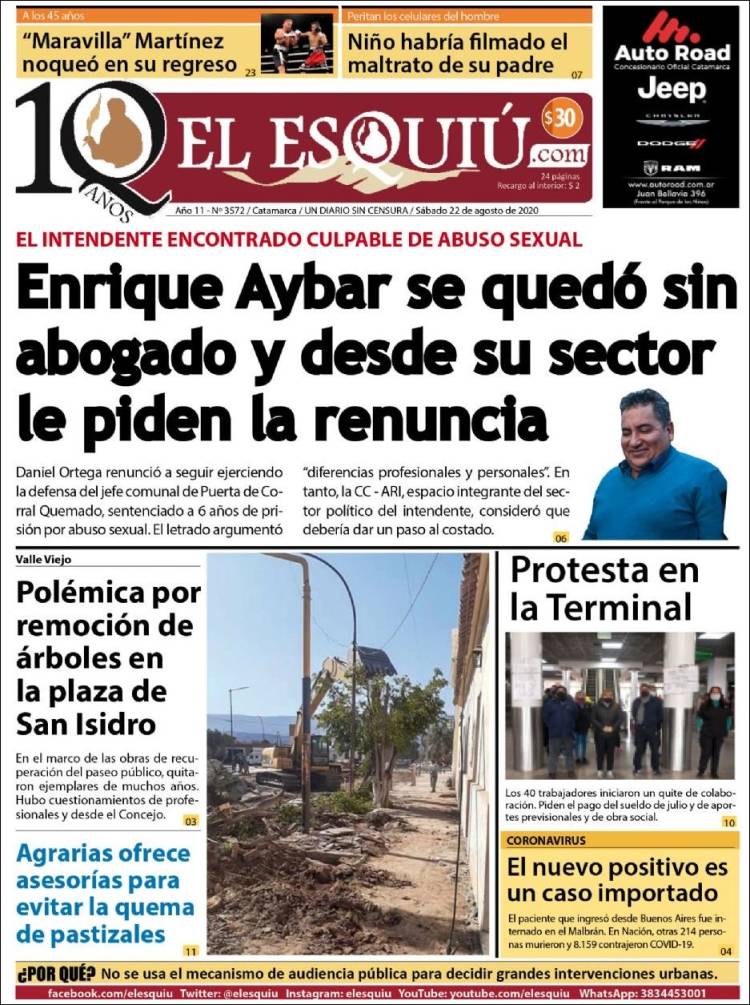 Portada de El Esquiu (Argentina)