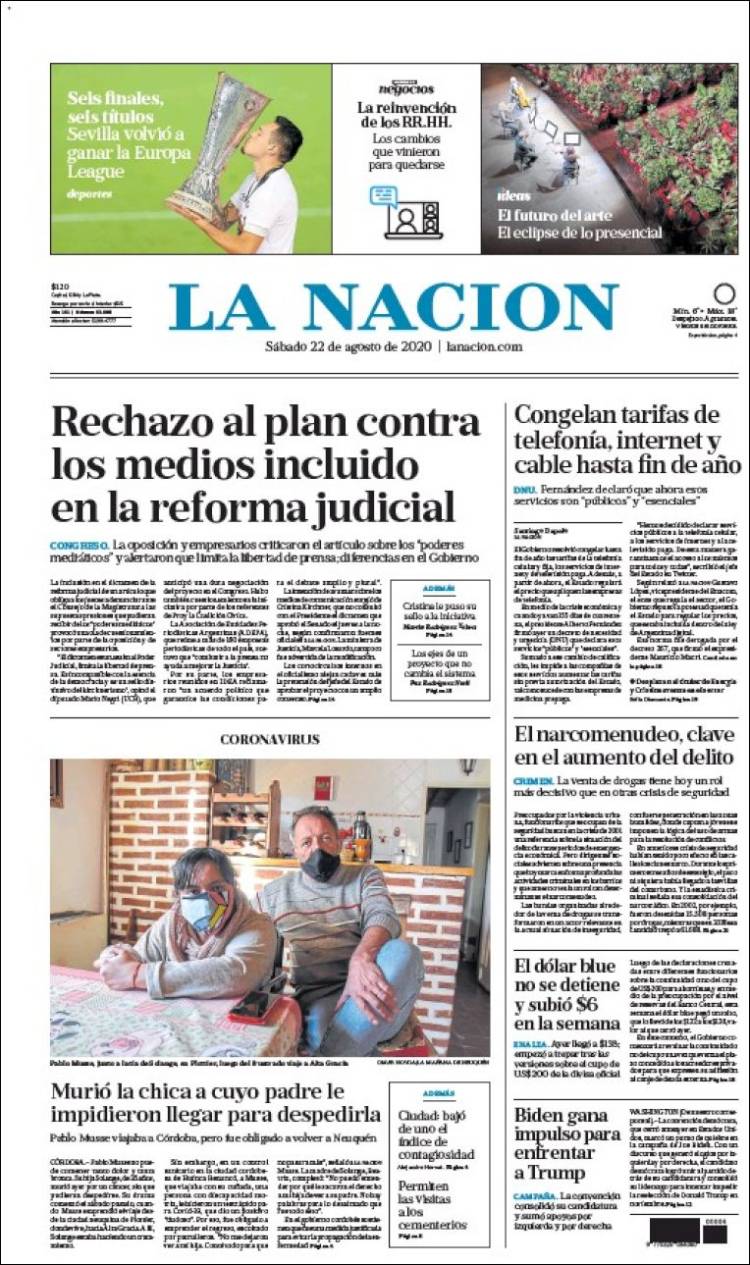 Portada de La Nación (Argentina)