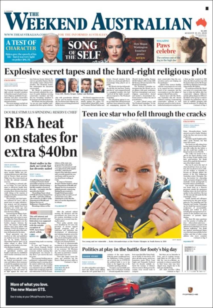 Portada de The Australian (Australia)