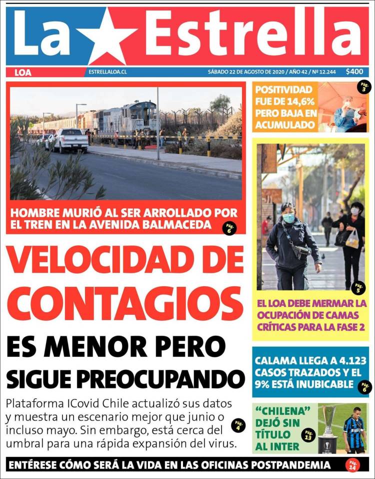 Portada de La Estrella de Loa (Chile)