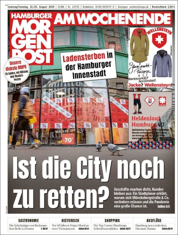 Portada de Hamburger Morgenpost  (Alemania)