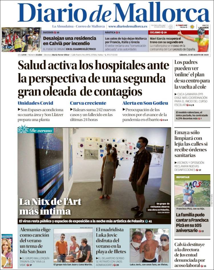 Portada de Diario de Mallorca (Espa&ntilde;a)