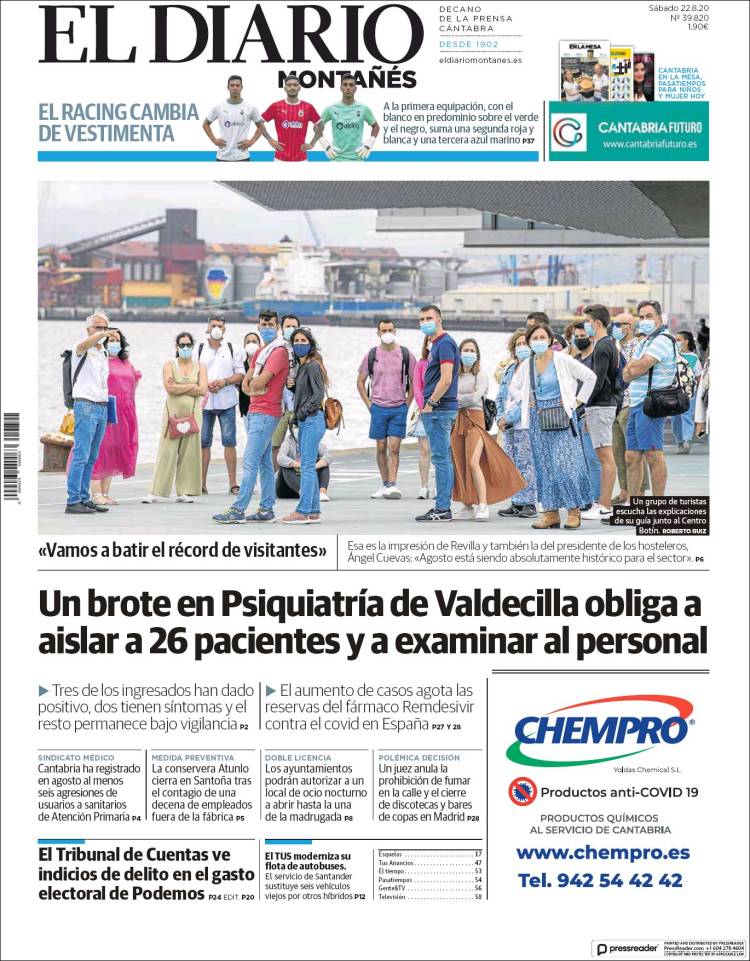 Portada de El Diario Montañés (Espa&ntilde;a)