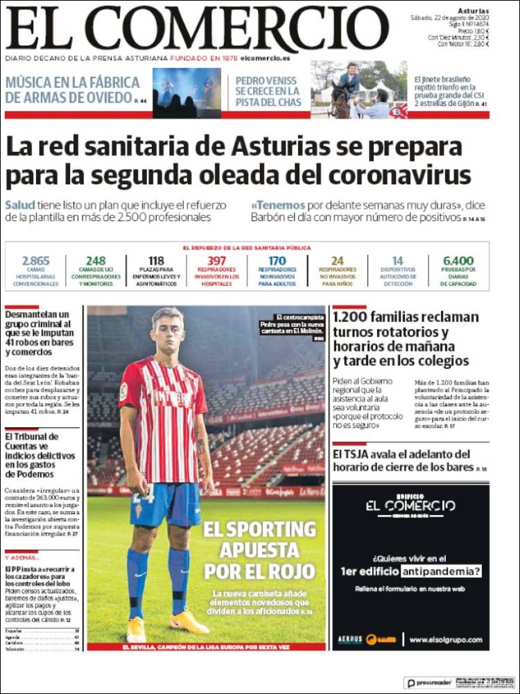 Portada de El Comercio (Espa&ntilde;a)