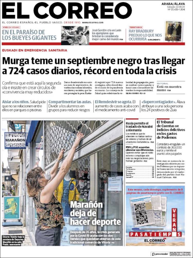 Portada de El Correo - Álava (Espa&ntilde;a)