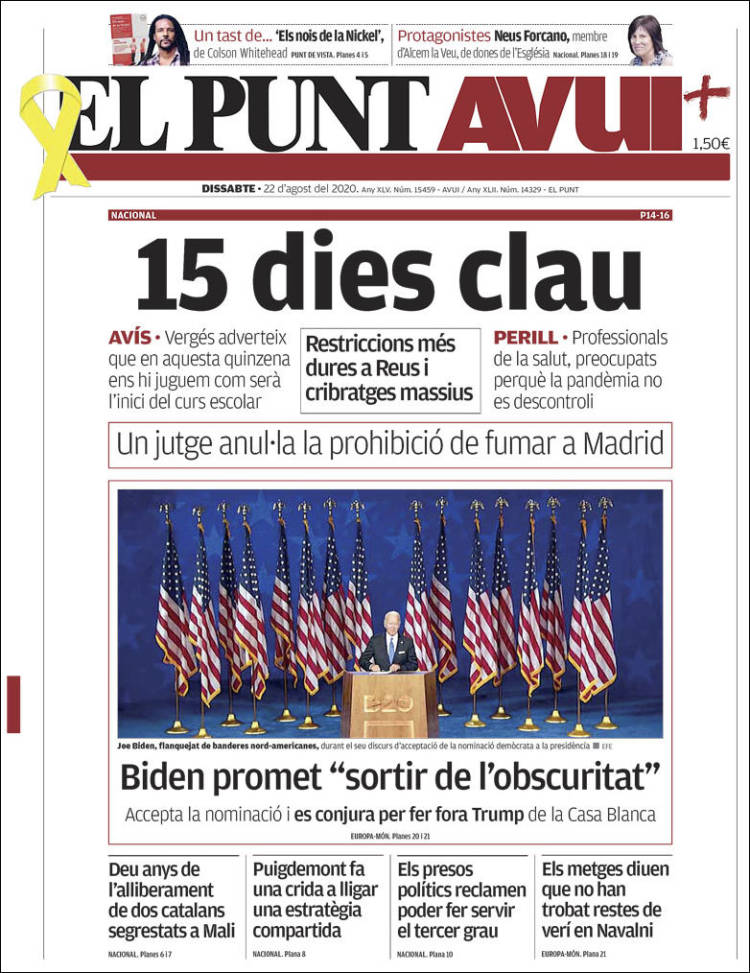 Portada de El Punt Avui (Espa&ntilde;a)