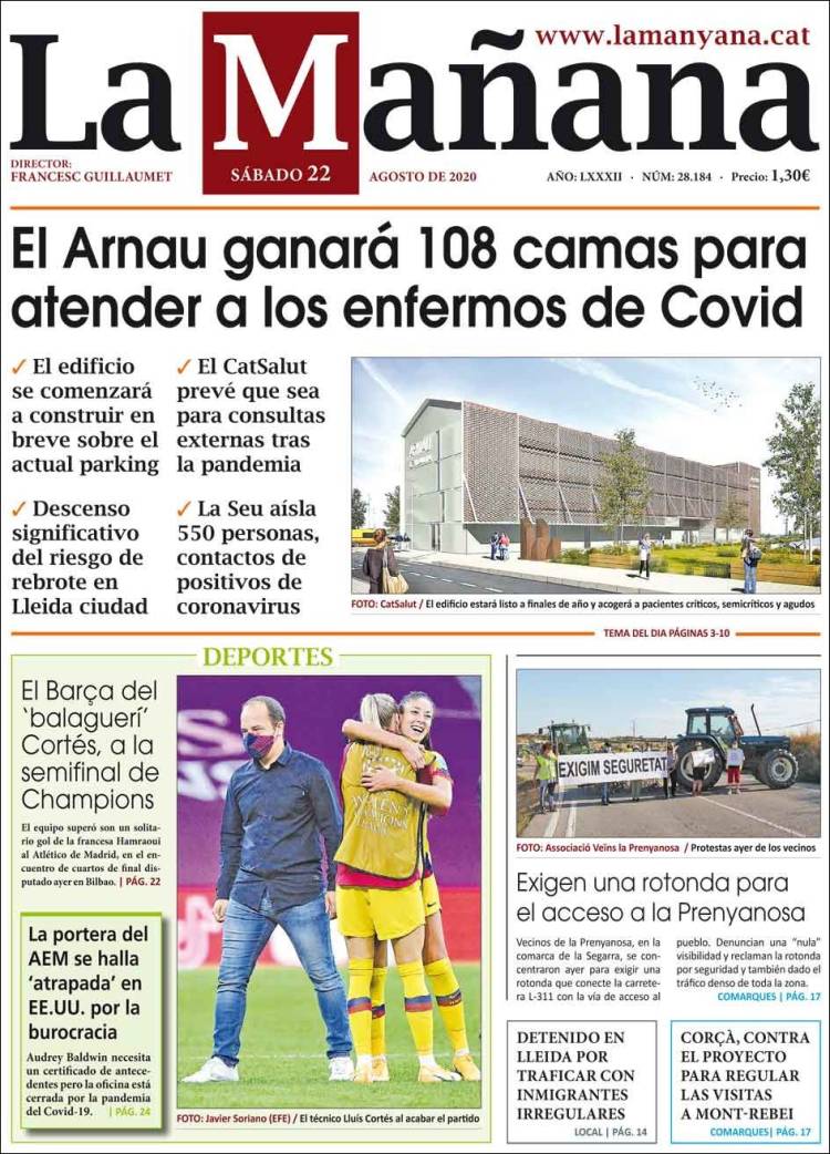 Portada de La Mañana - Diari de Ponent (Espa&ntilde;a)