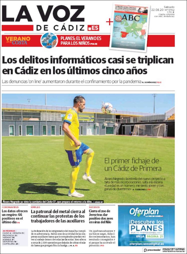 Portada de La Voz de Cádiz (Espa&ntilde;a)
