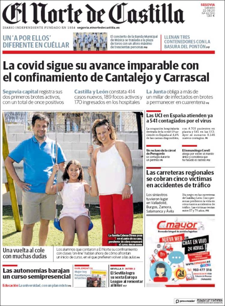 Portada de Norte de Castilla - Segovia (Espa&ntilde;a)