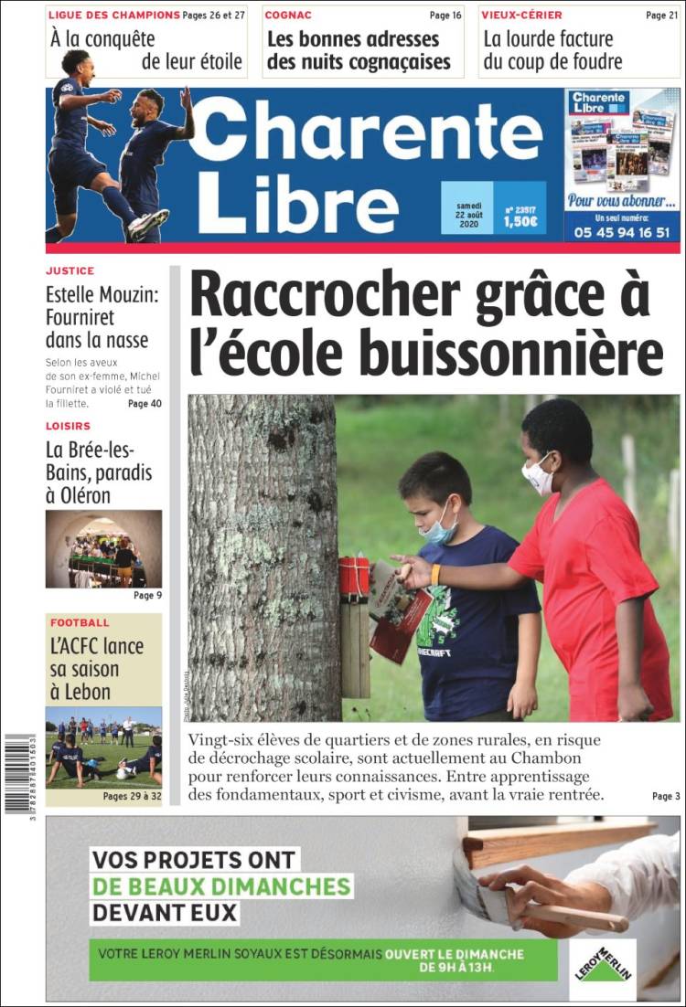 Portada de Charente Libre (Francia)