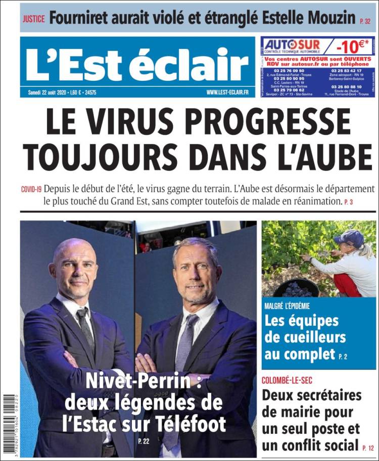 Portada de L'Est Eclair (Francia)