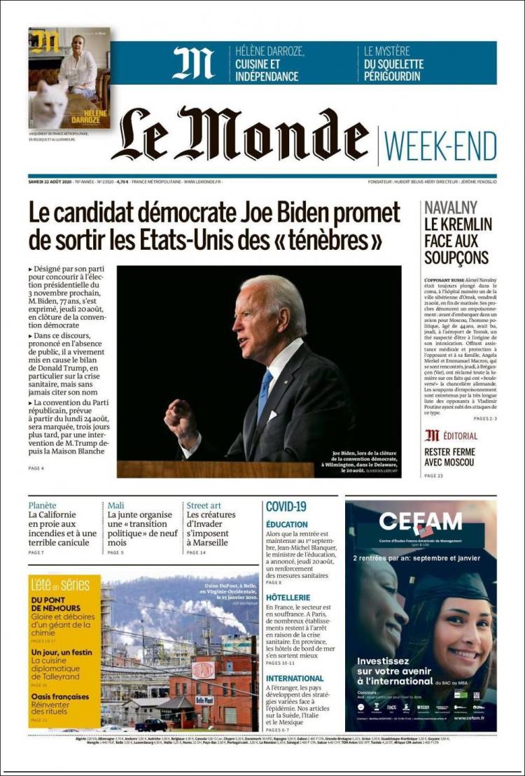 Portada de Le Monde (Francia)