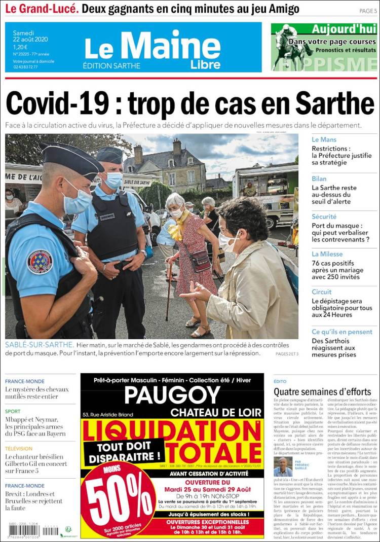 Portada de Le Maine Libre (Francia)