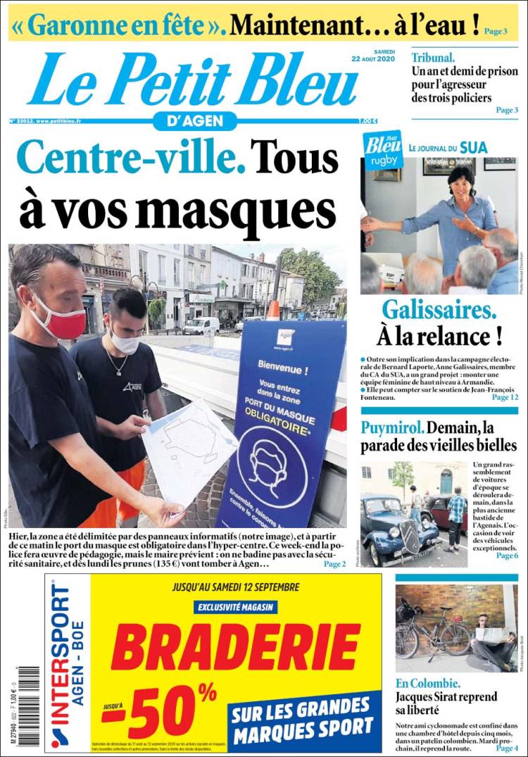 Portada de Le Petit Bleu (Francia)