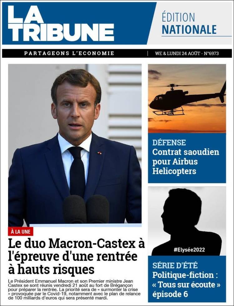 Portada de La Tribune (Francia)