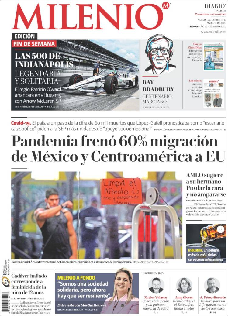 Portada de Milenio - Jalisco (M&eacute;xico)