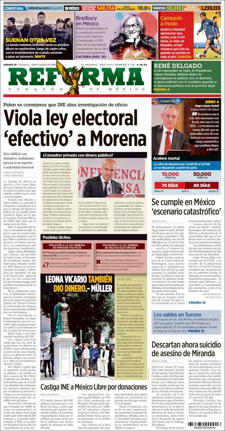 Portada de Reforma (M&eacute;xico)