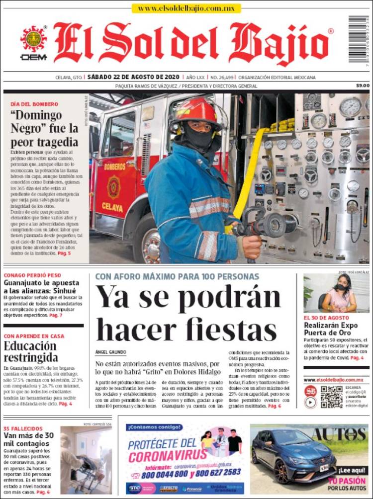 Portada de El Sol del Bajio (M&eacute;xico)