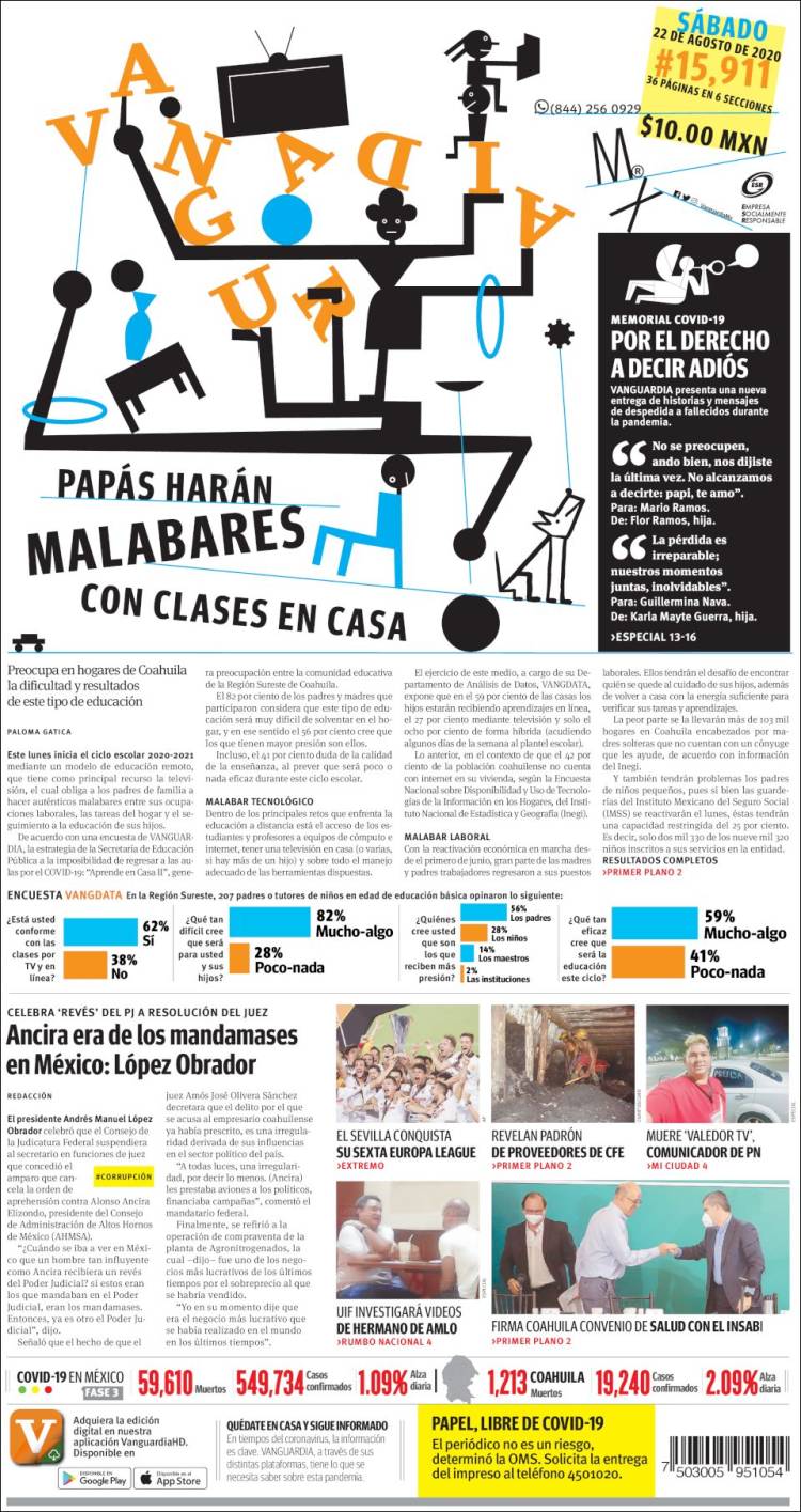 Portada de Vanguardia (M&eacute;xico)