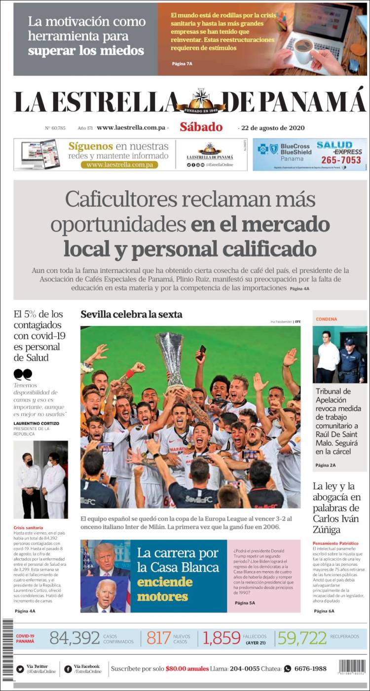 Portada de La Estrella de Panamá (Panam&aacute;)