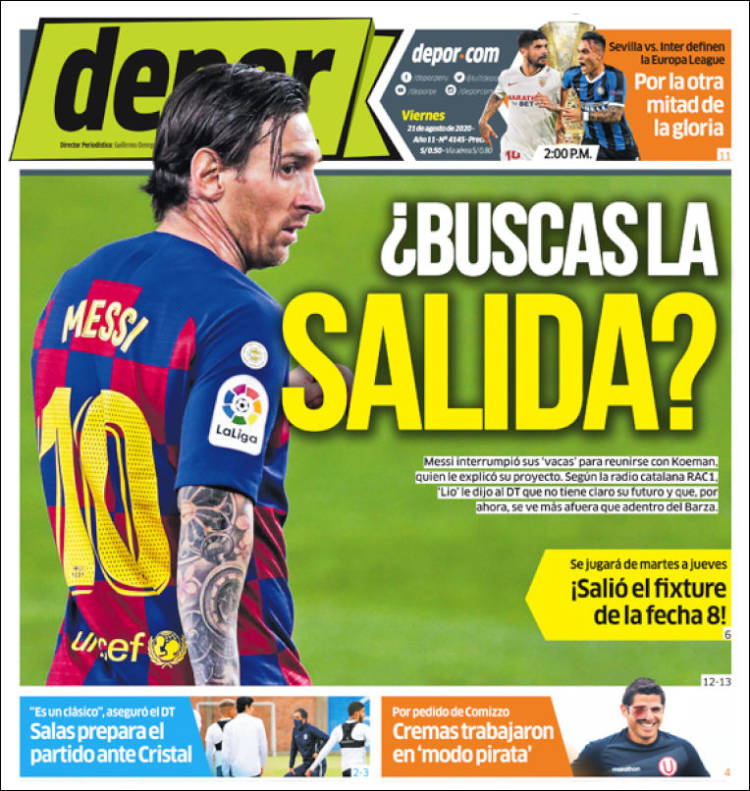 Portada de Depor (Per&uacute;)