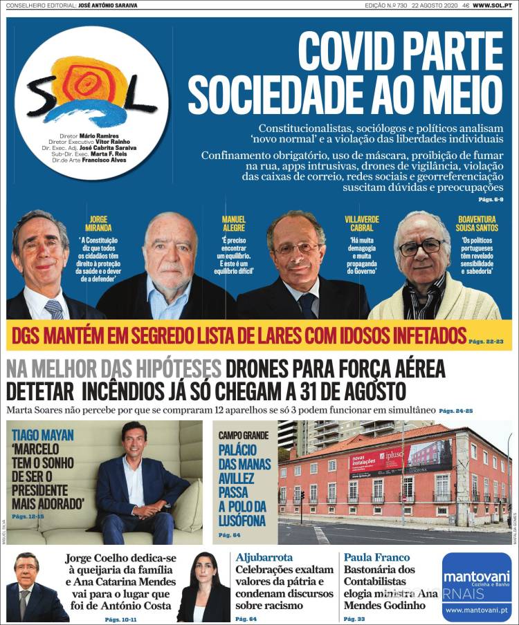 Portada de Jornal Sol (Portugal)