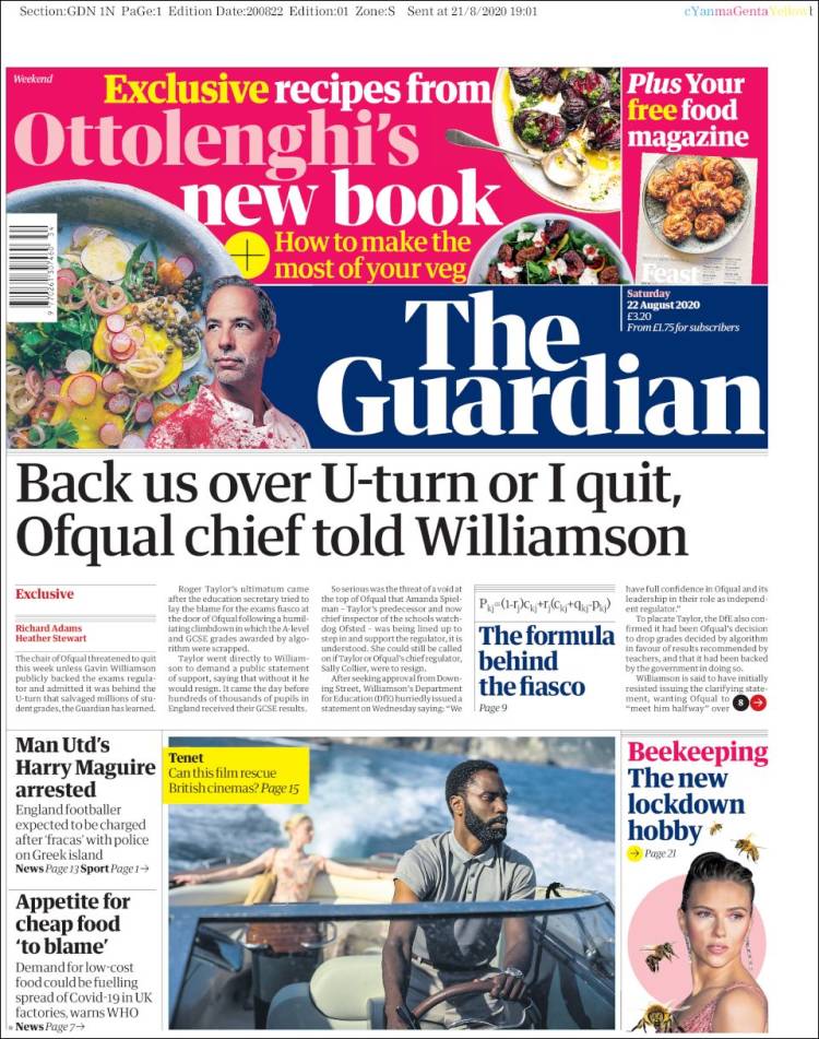 Portada de The Guardian (Reino Unido)
