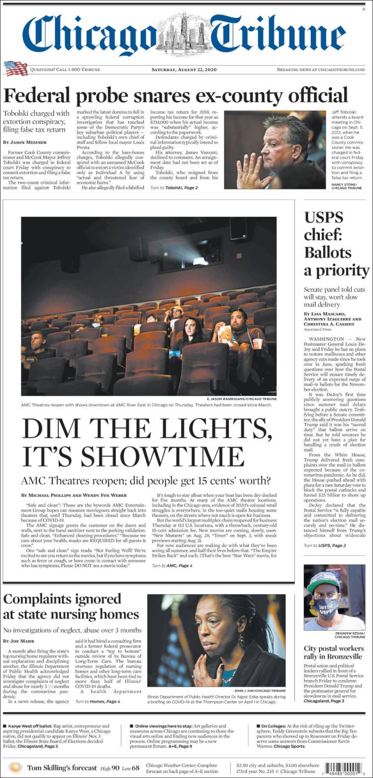 Portada de Chicago Tribune (USA)