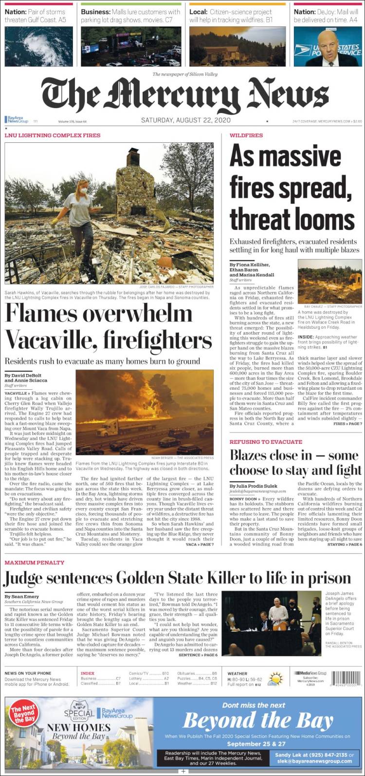 Portada de San Jose Mercury News (USA)