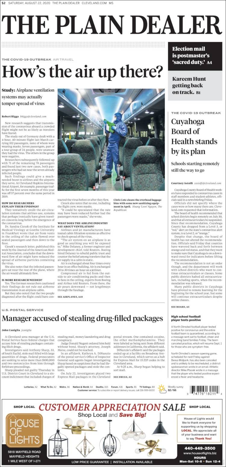 Portada de The Plain Dealer (USA)