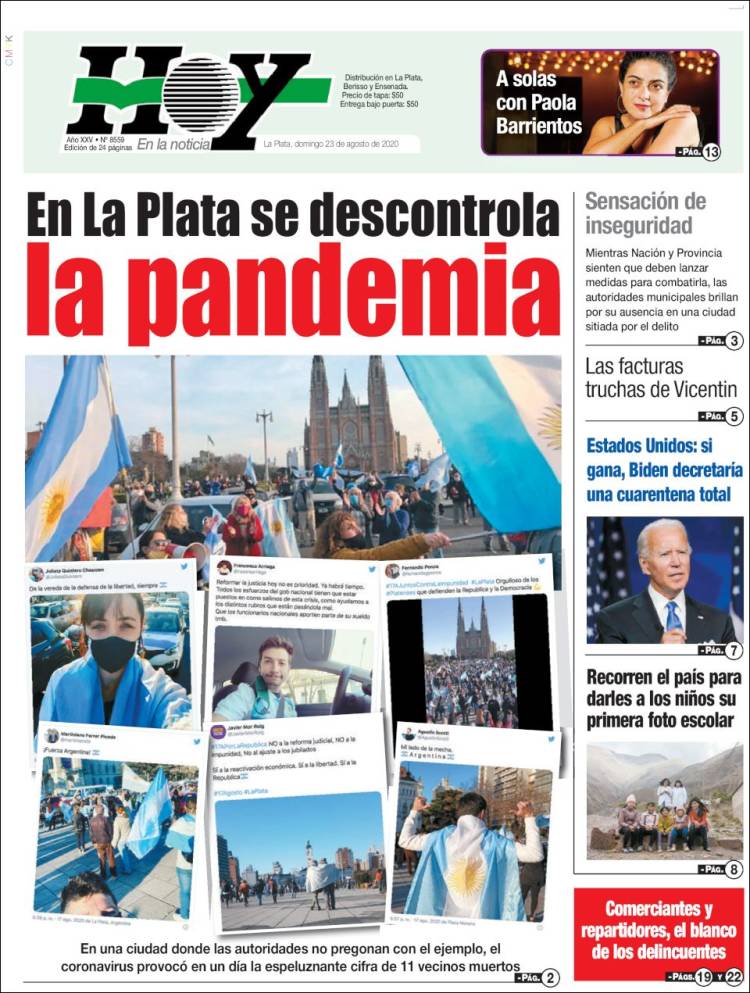 Portada de Diario Hoy (Argentina)