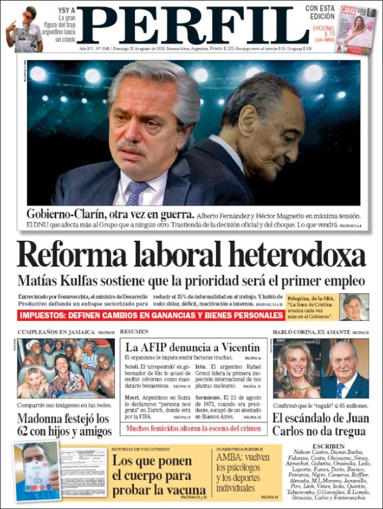 Portada de Diario Perfil (Argentina)
