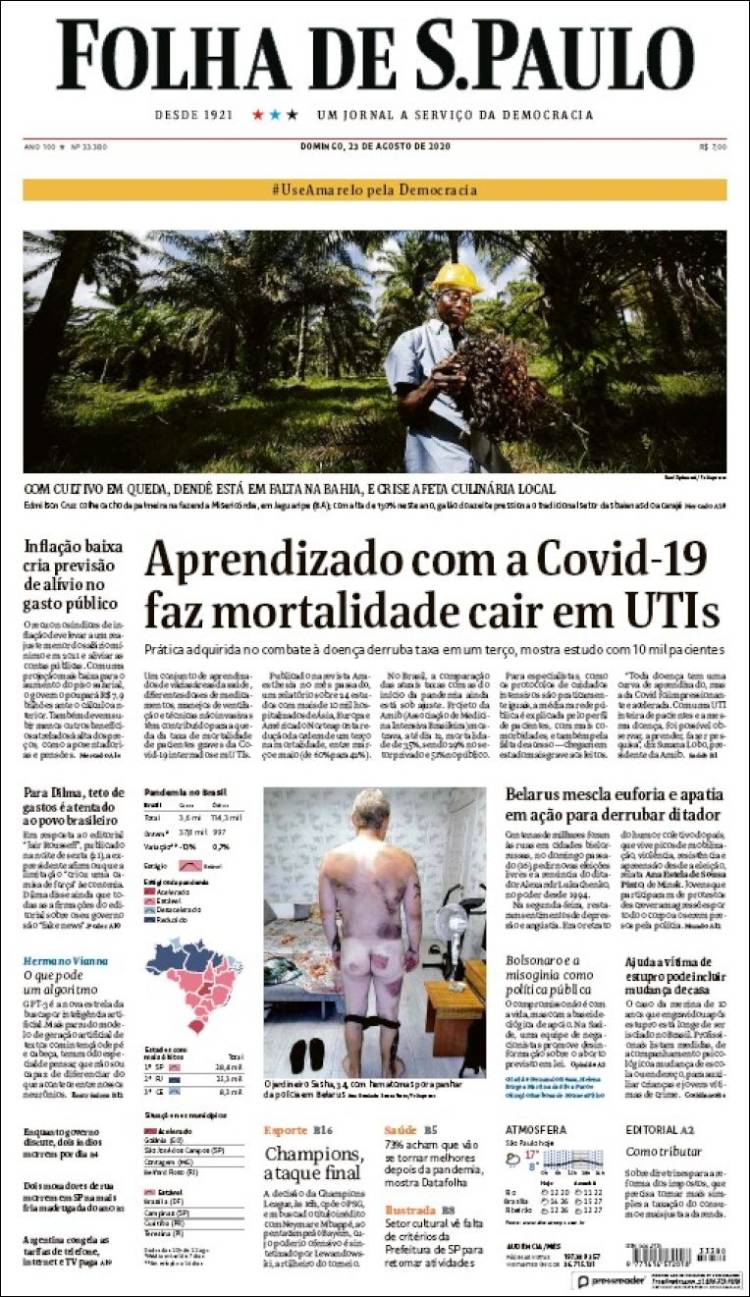 Portada de Folha de São Paulo (Brasil)