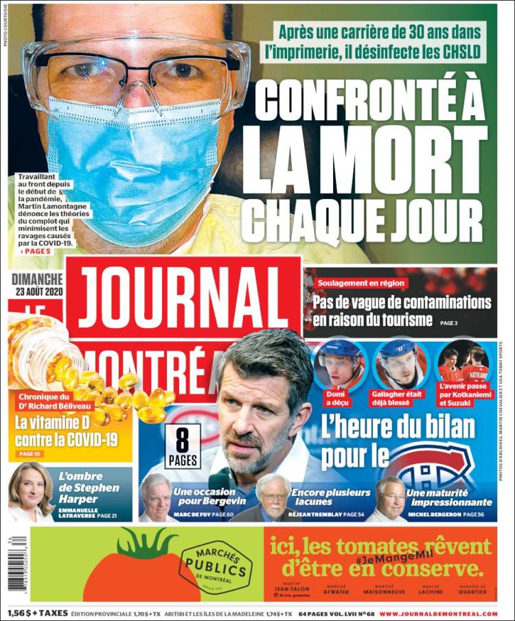 Portada de Le Journal de Montréal (Canadá)