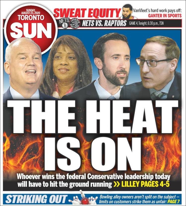 Portada de The Toronto Sun (Canadá)