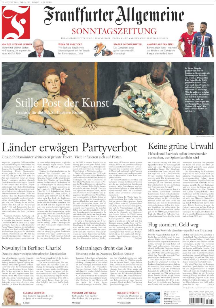 Portada de Frankfurter Allgemeine (Alemania)