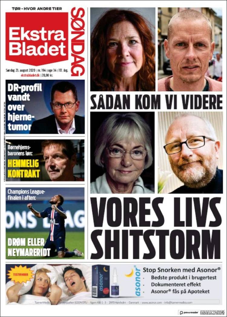 Portada de Ekstra Bladet (Dinamarca)
