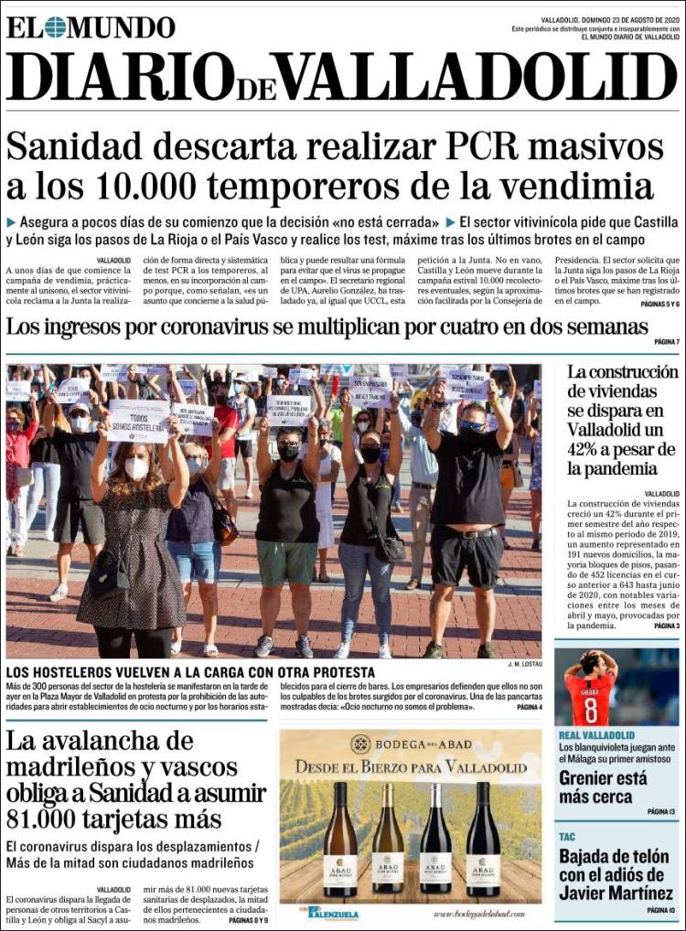 Portada de Diario de Valladolid (Espa&ntilde;a)