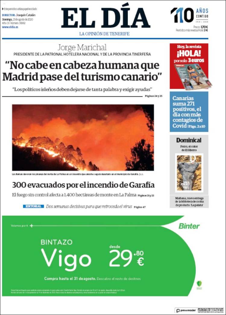 Portada de El Día (Espa&ntilde;a)