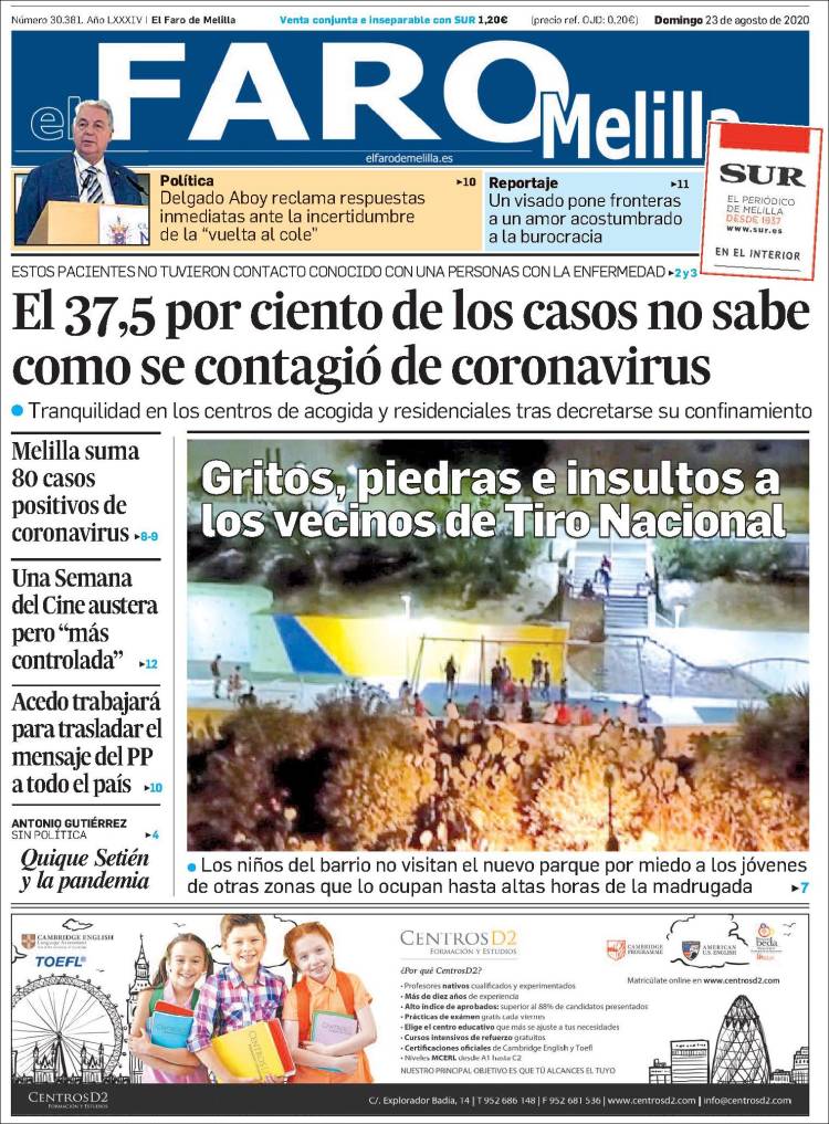 Portada de El Faro de Melilla (Espa&ntilde;a)