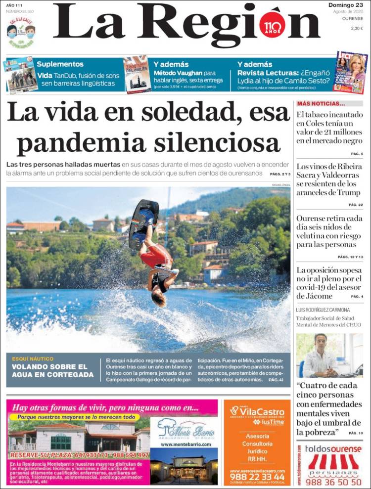 Portada de La Región de Ourense (Espa&ntilde;a)