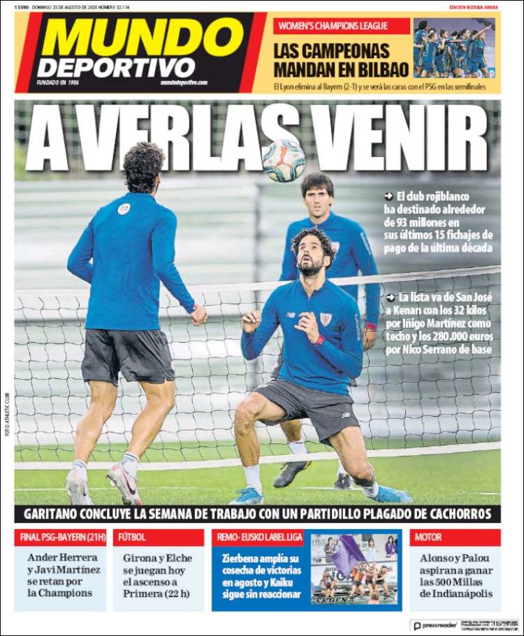 Portada de Mundo Deportivo Bizkaia (Espa&ntilde;a)