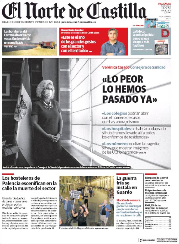 Portada de Norte de Castilla - Palencia (Espa&ntilde;a)