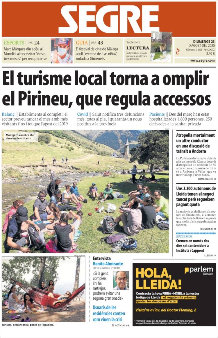 Portada de Segre (Espa&ntilde;a)