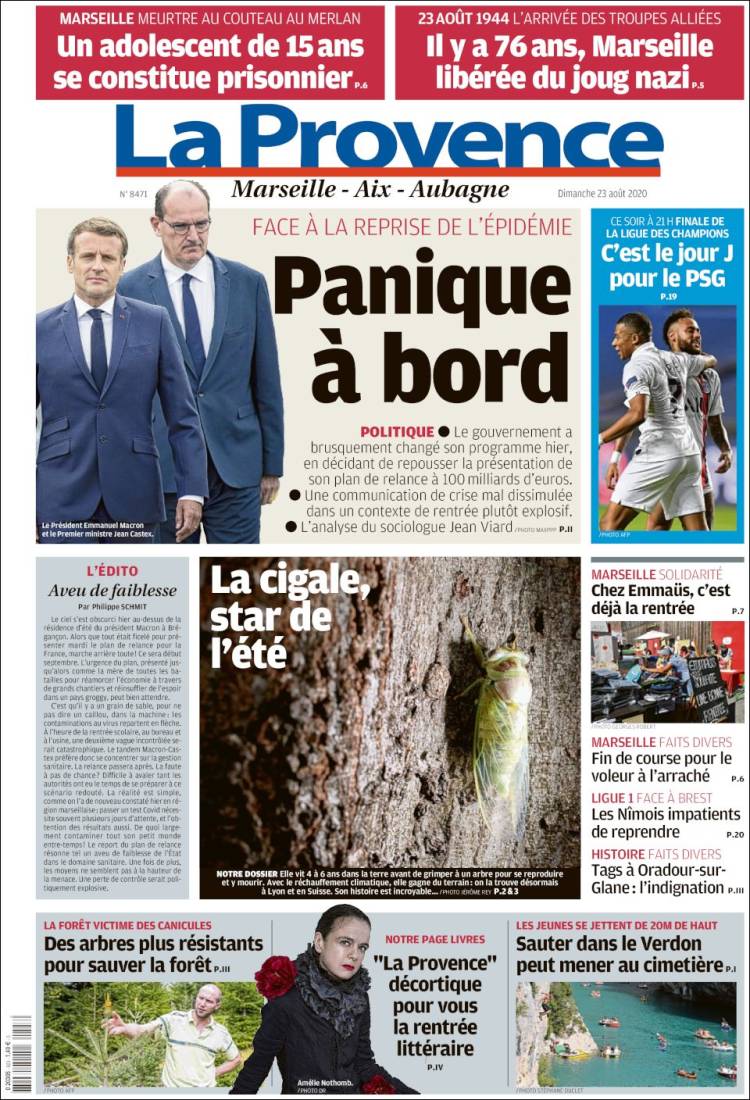 Portada de La Provence (Francia)