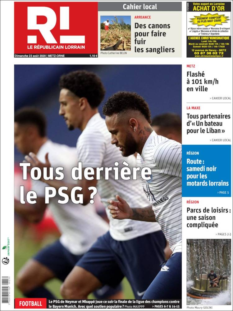 Portada de Le Republicain Lorrain (Francia)